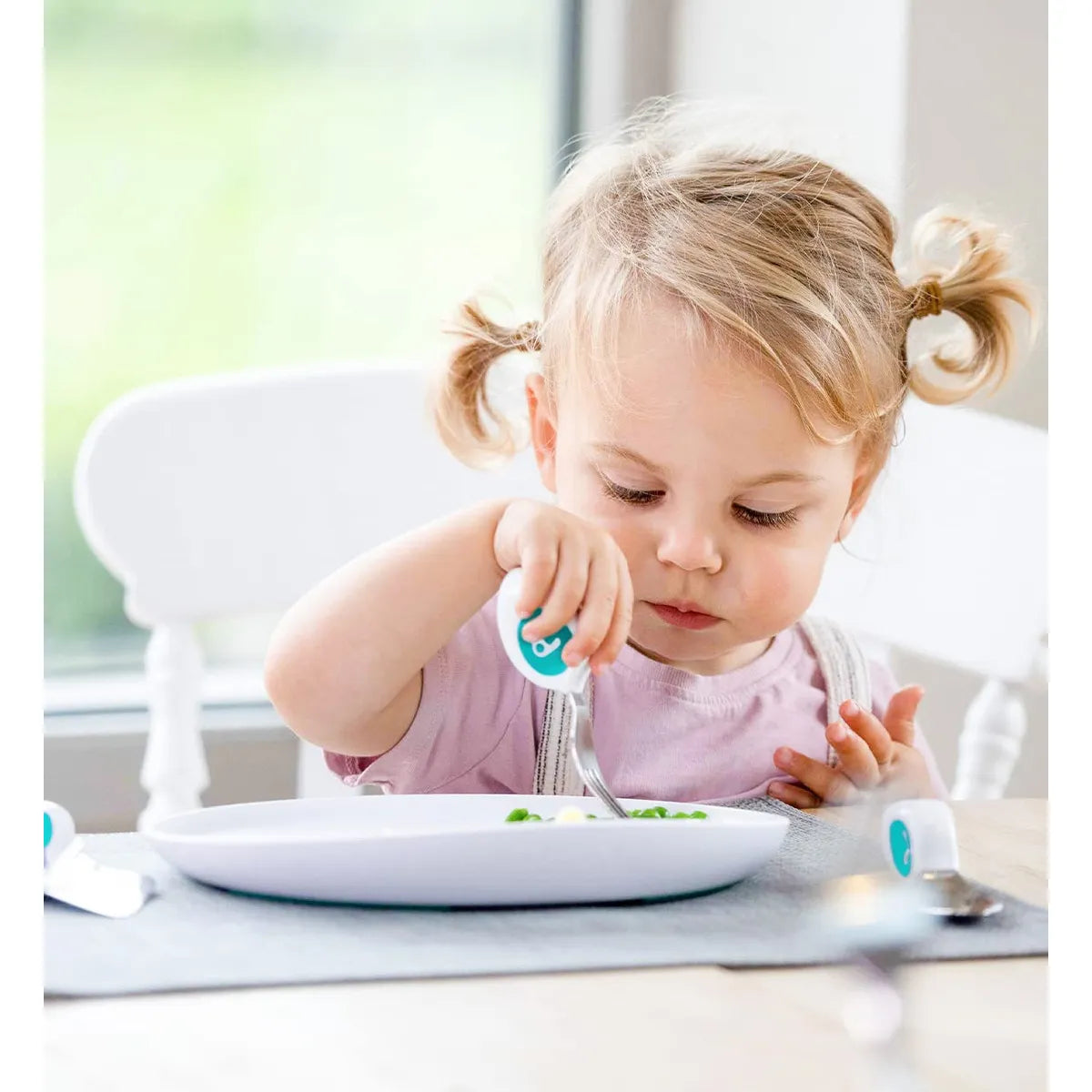 Set Cubiertos Niños 12 Meses Cuchara Tenedor Ergonómico Seguro Divertido