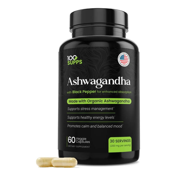 Ashwagandha Con Pimienta Negra 1200 Mg 60 Cápsulas Vegetales