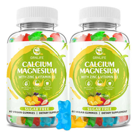 Gomitas De Calcio Magnesio Zinc Vitamina D3 Salud Ósea Muscular Sin Azúcar