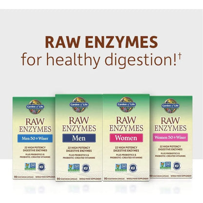 Garden Of Life 22 Enzimas Digestivas Mujeres 50+ 90 Capsulas Suplemento Digestivo