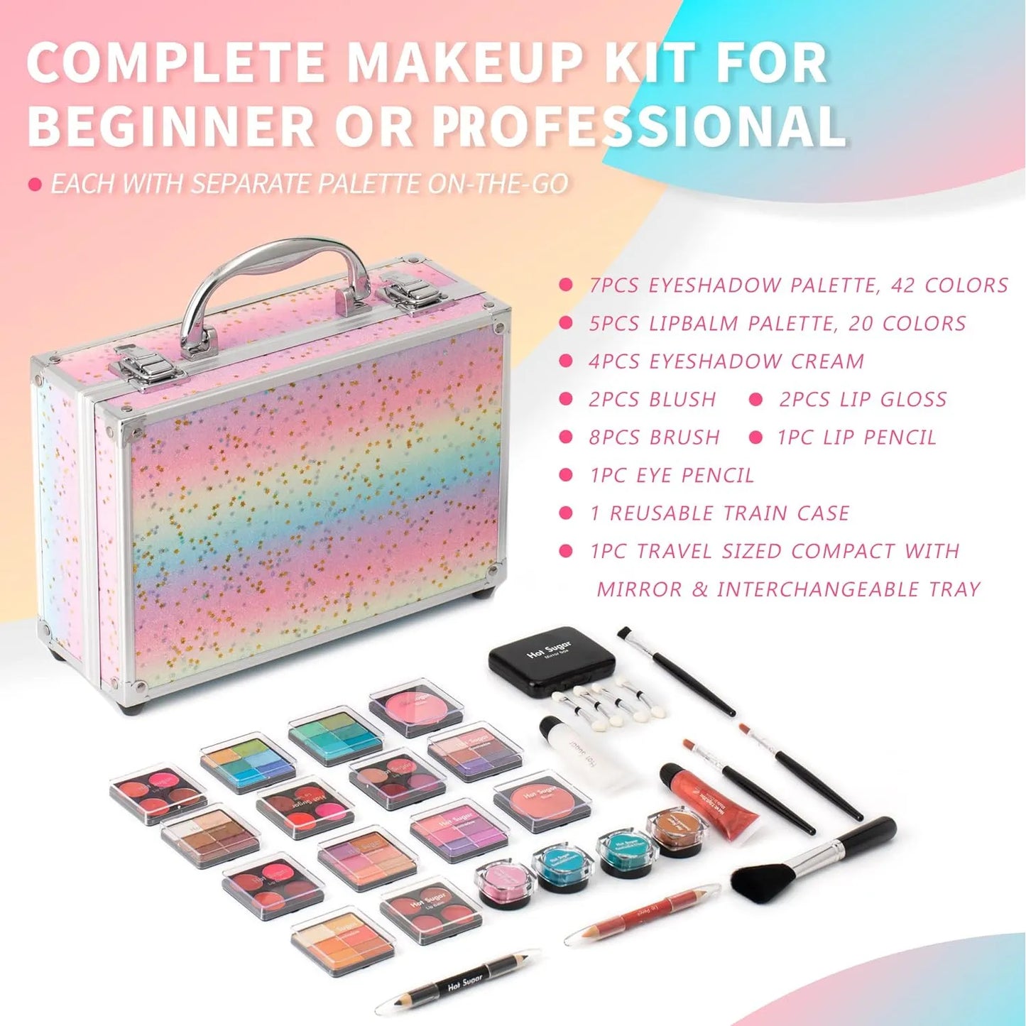 Kit De Maquillaje Para Adolescentes Con Sombras Bálsamo Y Lápiz Labial