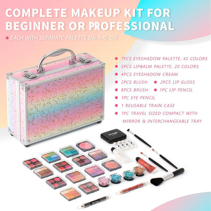 Kit De Maquillaje Para Adolescentes Con Sombras Bálsamo Y Lápiz Labial