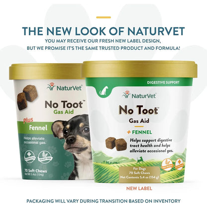 Suplemento Para Perros Sin Gas Con Hinojo 70 Masticables Sua NaturVet Alivia Gases Y Malestar