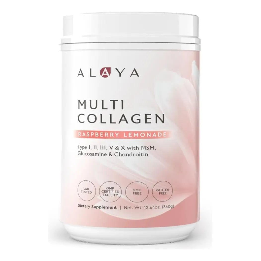 Polvo De Colageno Multiple Hidrolizado Tipo I II III V X Con Msm Sabor Frambuesa