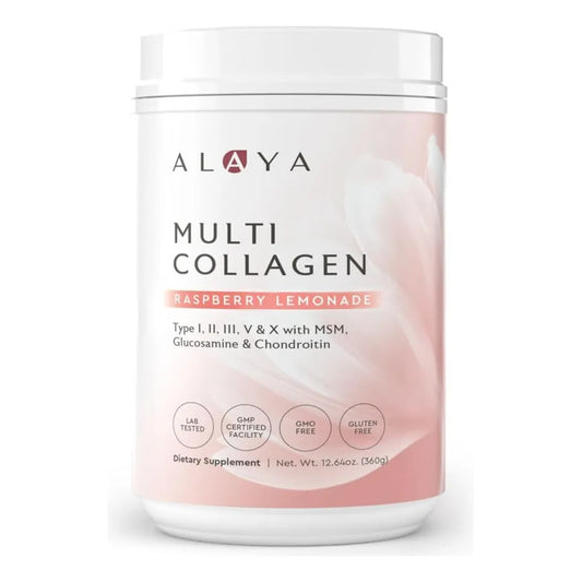Polvo De Colageno Multiple Hidrolizado Tipo I II III V X Con Msm Sabor Frambuesa
