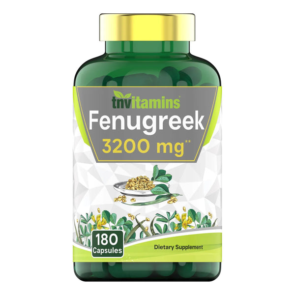 Capsulas De Fenogreco 3200 Mg 180 Unidades Extracto De Semilla Pura Sin OMG