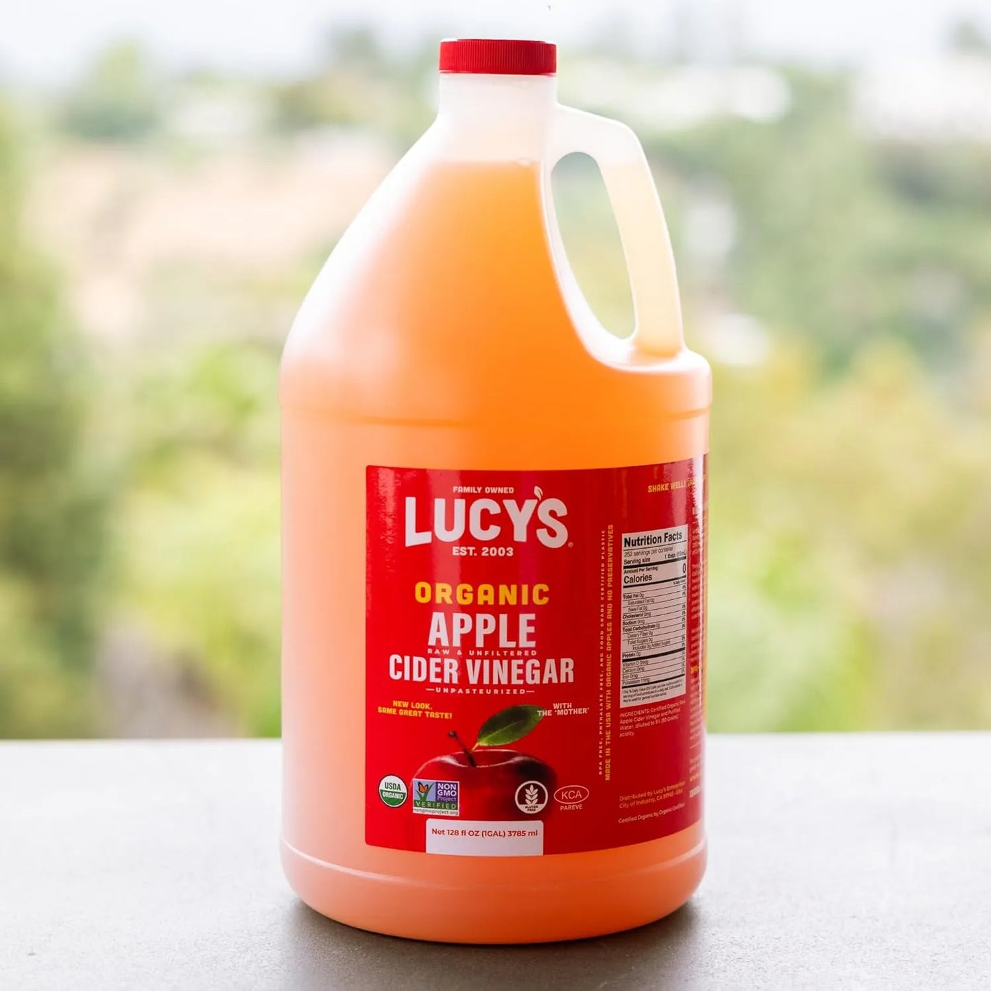 Vinagre De Sidra De Manzana Con La Madre Lucy's 3.7 Litros Orgánico Y Natural