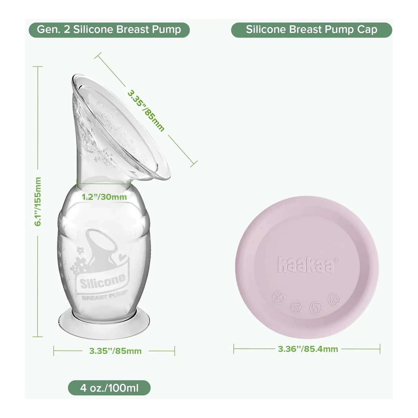 Extractor De Leche Manual Haakaa Con Base 120 Ml Lavanda Facil Y Sin Esfuerzo