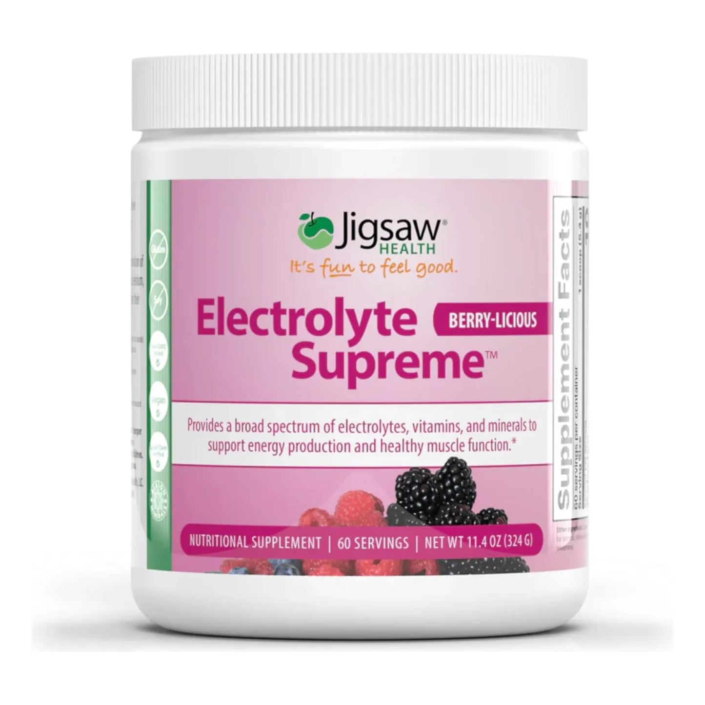 Electrolitos Sabor Bayas En Polvo 60 Paquetes Jigsaw Health Hidratación Energía