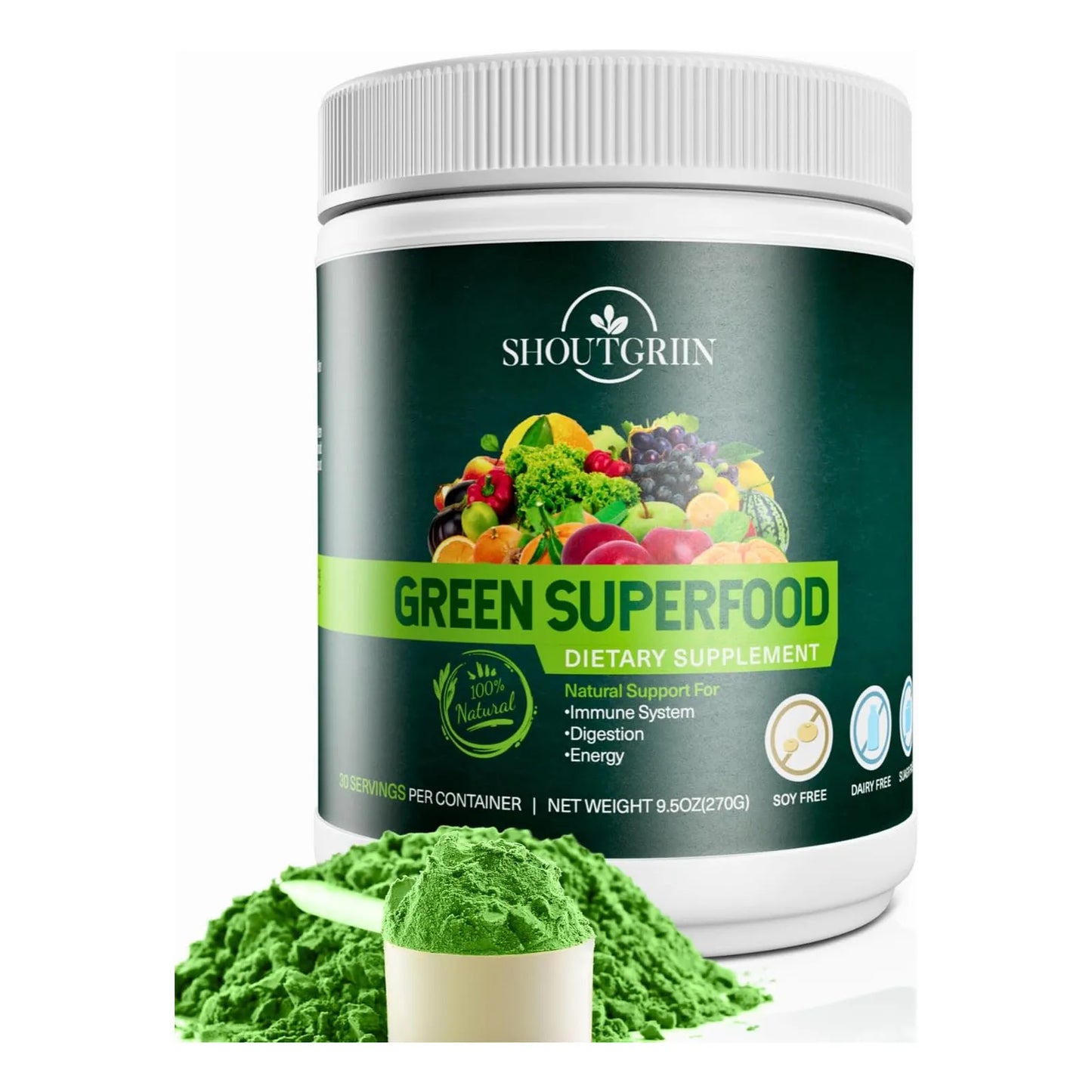 Superalimento Verde En Polvo Para Batidos 42 Ingredientes Nutritivos