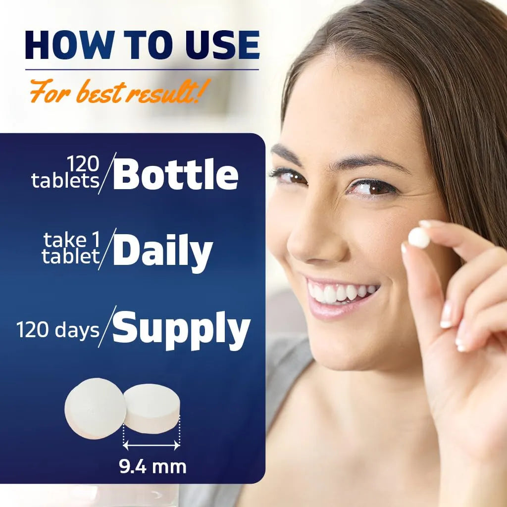 Vitamina D3 K2 10000 Ui 200 Mcg 120 Tabletas Apoyo Óseo Cardiovascular
