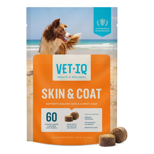 Suplemento Masticable Para Piel Y Pelaje De Perros 60 Unidades VetIQ Omega 3 6 9
