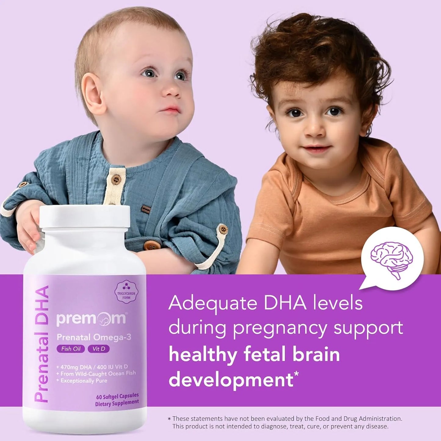 Aceite De Pescado Prenatal DHA Con Vitamina D Omega 3 EPA Suplemento Fertilidad Y Embarazo