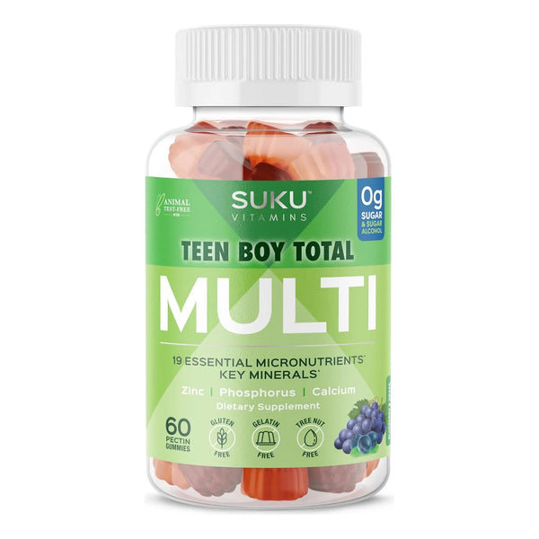 Gomitas Multivitamínicas SUKU Para Adolescentes 19 Nutrientes Sabor Uva 60 Unidades