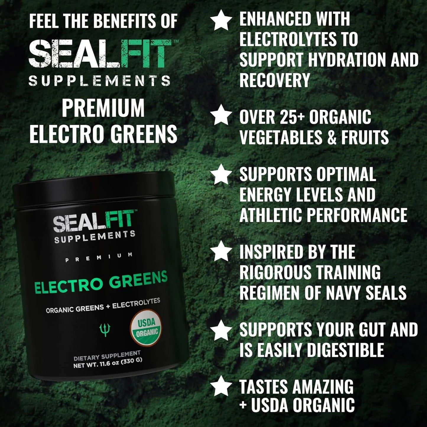 Electrogreens Orgánico En Polvo Energía Hidratación Superalimento SEALFIT