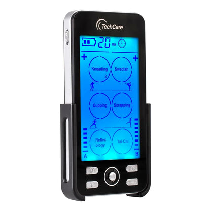 TechCare Massager Plus 24 Unidad TENS Alivio Dolor Muscular 24 Modos Pantalla LCD
