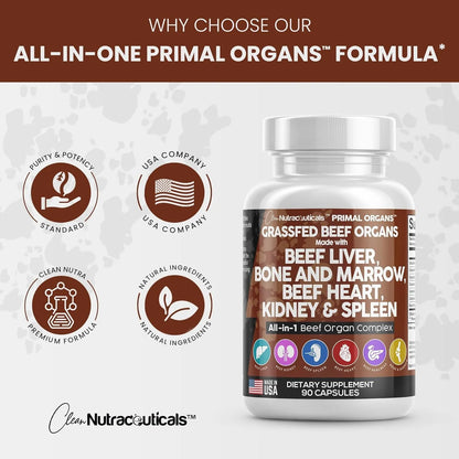 Capsulas De Higado De Res Alimentado Con Pasto 3000 Mg Suplemento Organico Premium