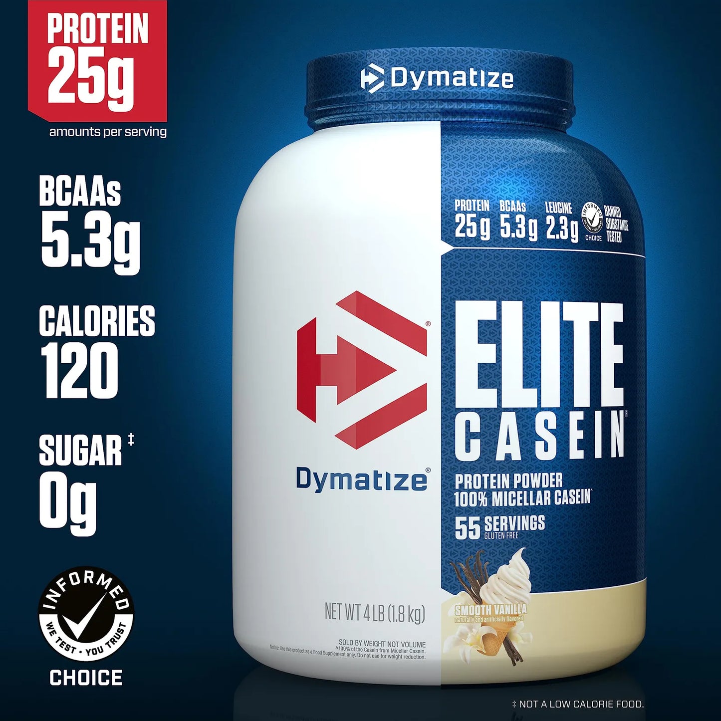 Proteína Caseína Elite 22618 Preentrenamiento 900g Soporte Muscular Prolongado