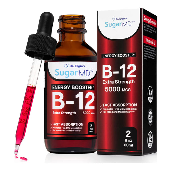 Vitamina B12 Gotas Líquidas 5000 Mcg Energía Absorción Rápida Sin Gluten