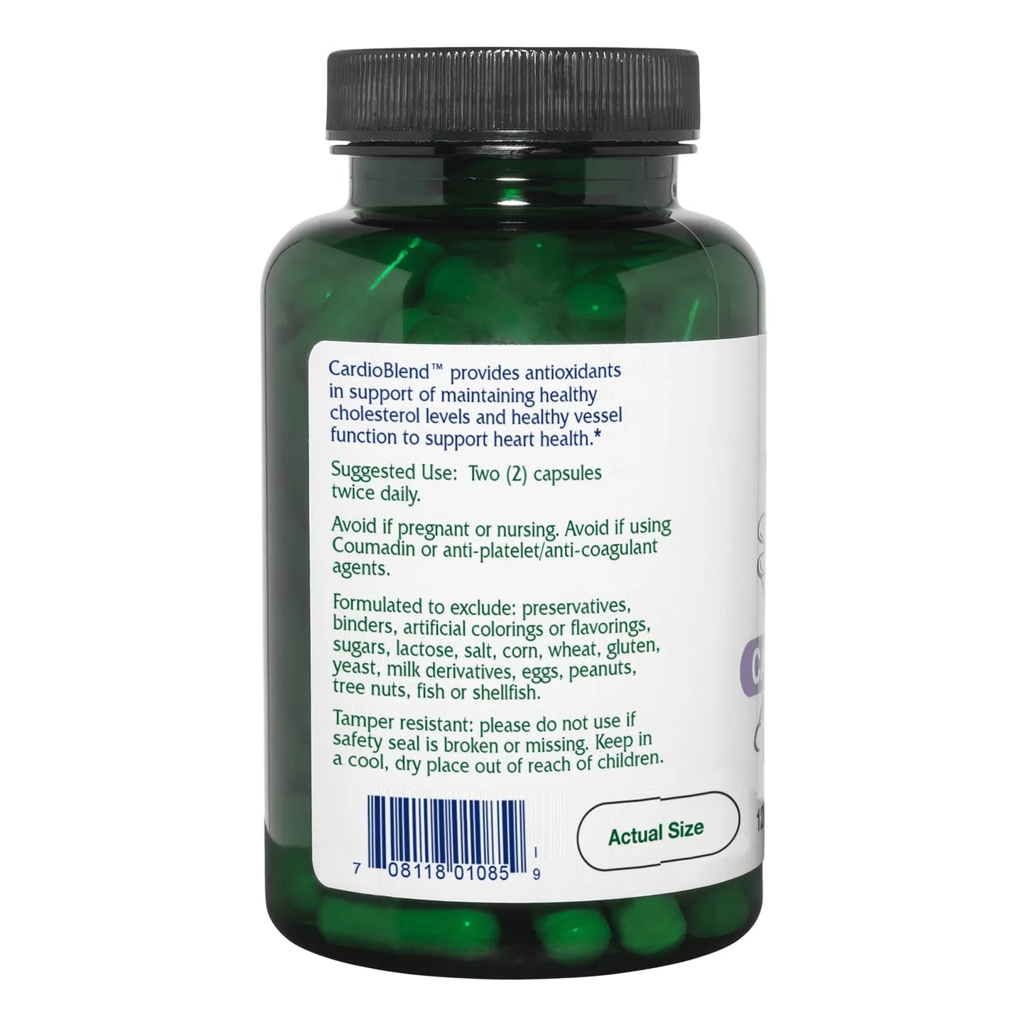 Suplemento Natural CardioBlend 120 Cápsulas Salud Cardiaca Fórmula Avanzada