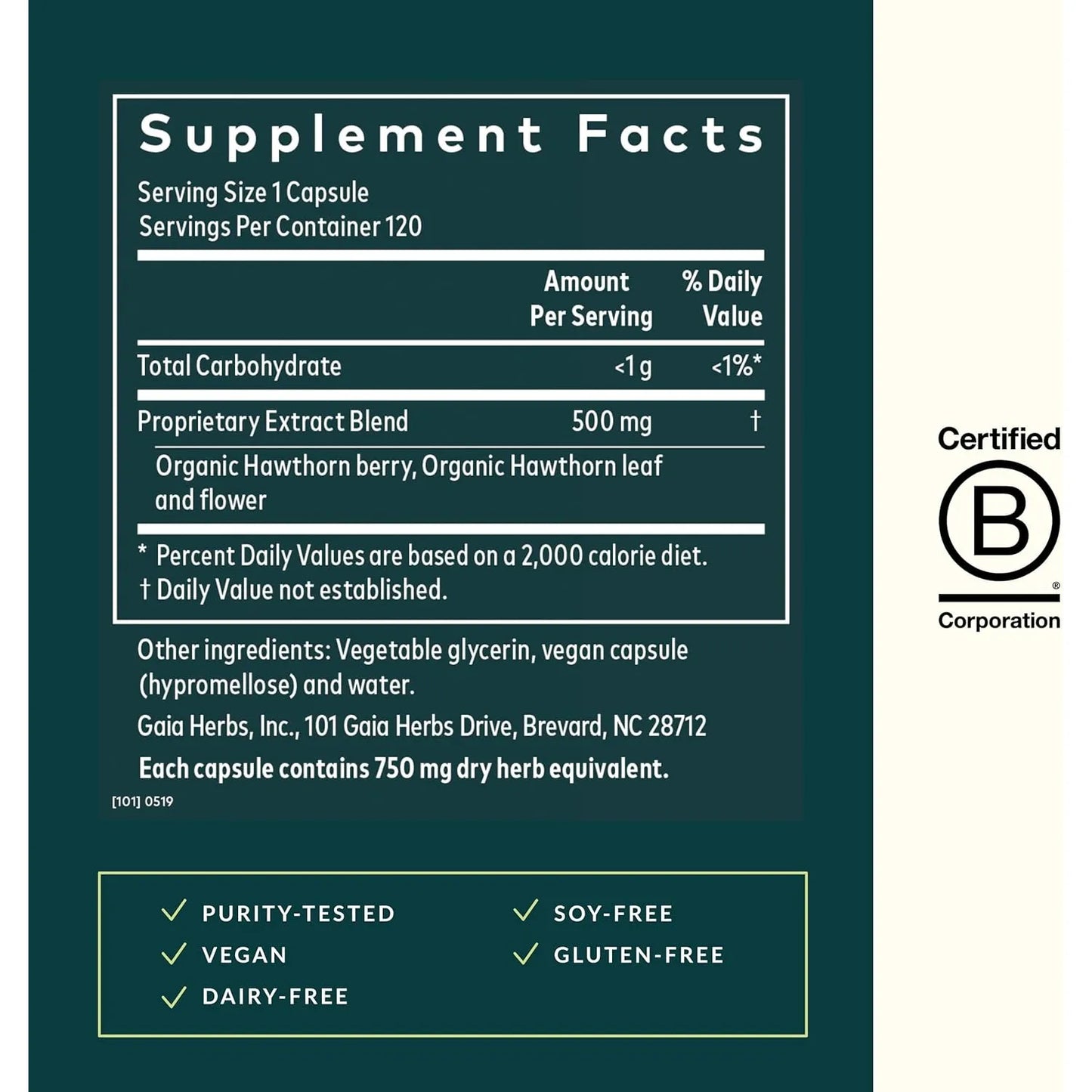 Bayas De Espino Para Salud Del Corazón 120 Cápsulas Apoyo Cardiovascular Natural