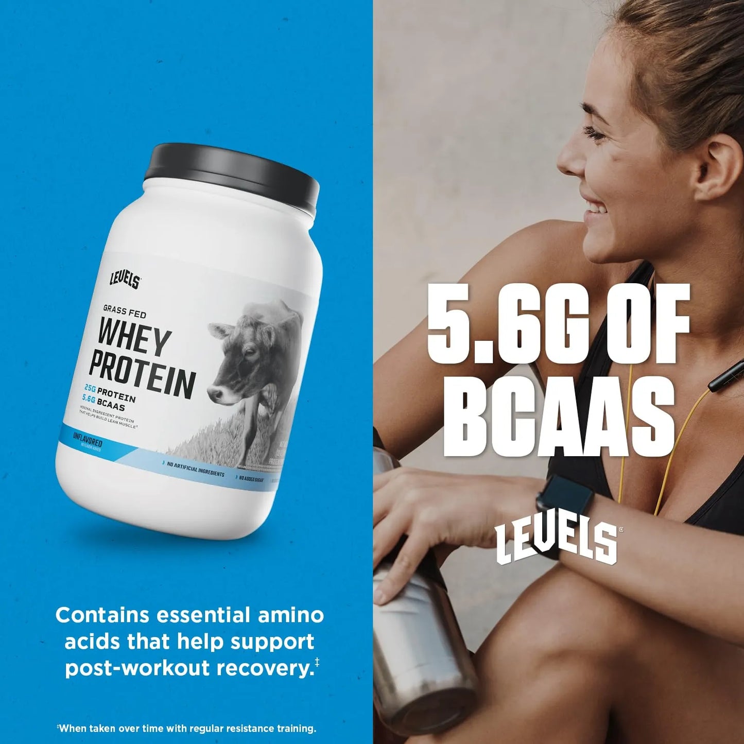 Levels Proteína Suero Leche Pasto Sin Sabor 2 Libras Pura Y Natural
