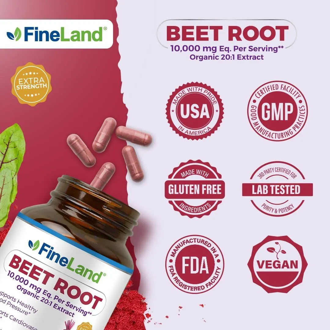 Raíz De Remolacha En Cápsulas 10000 Mg Extra Fuerza Apoyo Cardiovascular