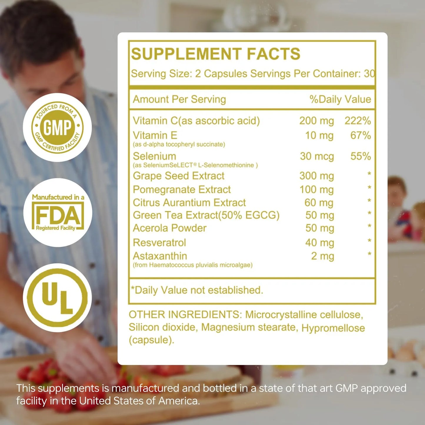 Cell Antiox+ Suplemento Antioxidante Con Extracto De Semilla De Uva Y Vitaminas 60 Cápsulas