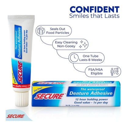 Adhesivo Dentaduras Postizas Plus Secure X4 Sujecion Duradera Y Natural