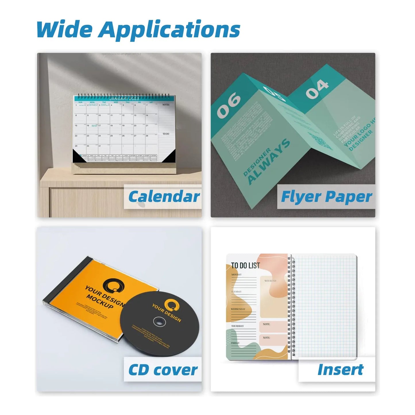 Papel Brillante Doble Cara 100 Hojas A4 140gsm Para Impresion Profesional