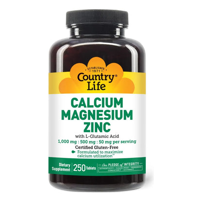 Suplemento De Calcio Magnesio Zinc Con Vitamina D3 Para Huesos Fuertes 250 Tabletas