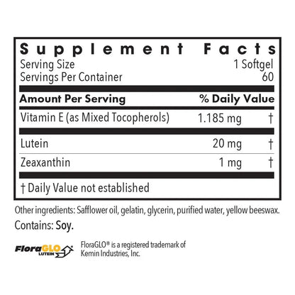 Luteína 20 Mg Protección Ocular Y Cerebral Contra Luz Azul 60 Cápsulas