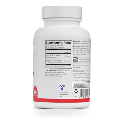 Capsulas De Raiz De Remolacha 1000 Mg SuperBeets Apoyo Oxido Nitrico Y Presion Arterial