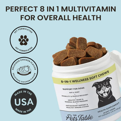 Mezcla Multivitaminica De Pollo 8 En 1 Para Perros Apoyo Articular E Inmunologico