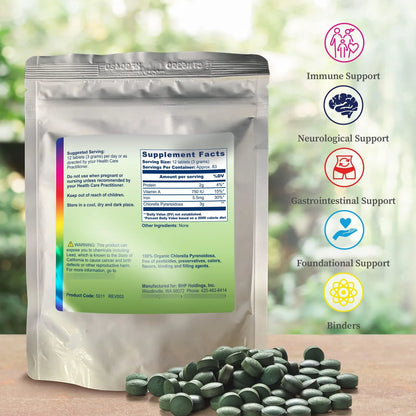 Chlorella Pyrenoidosa Orgánica Pared Celular Agrietada Superalimento Nutracéutico