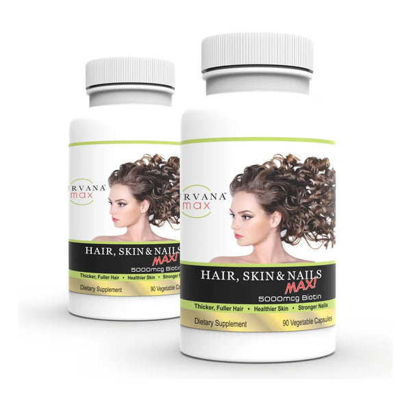 Purvana Max Cápsulas De Biotina 5000 Mcg Para Cabello Piel Y Uñas Con Raíz De Fo-Ti