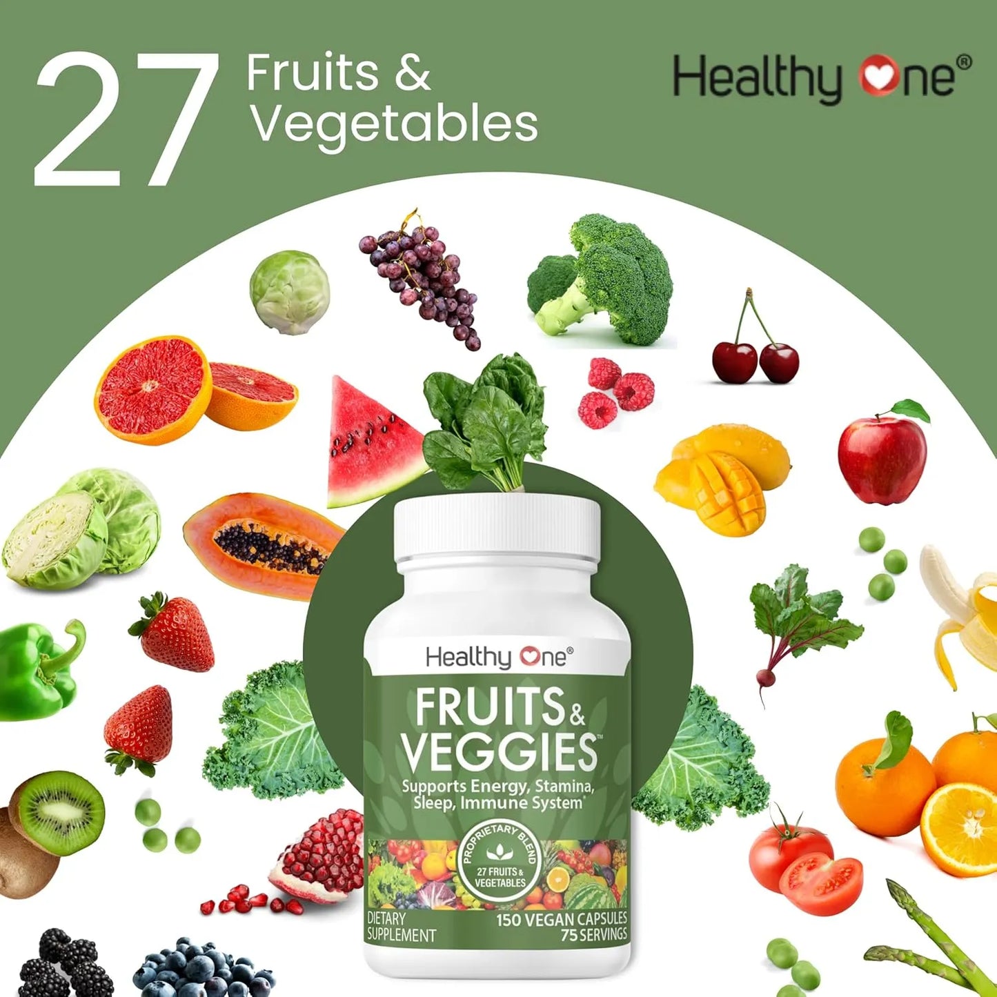 Suplemento 27 Frutas Y Verduras En Capsulas Nutricion Integral Healthy One
