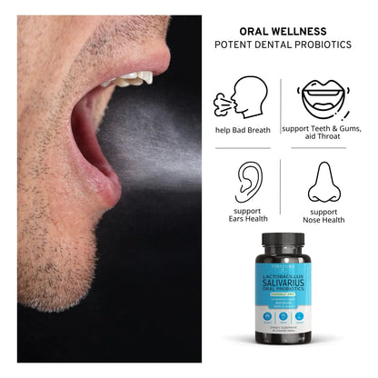Tabletas Masticables Probióticos Lactobacillus Salivarius Para Aliento Fresco Y Salud Bucal 45 Unidades