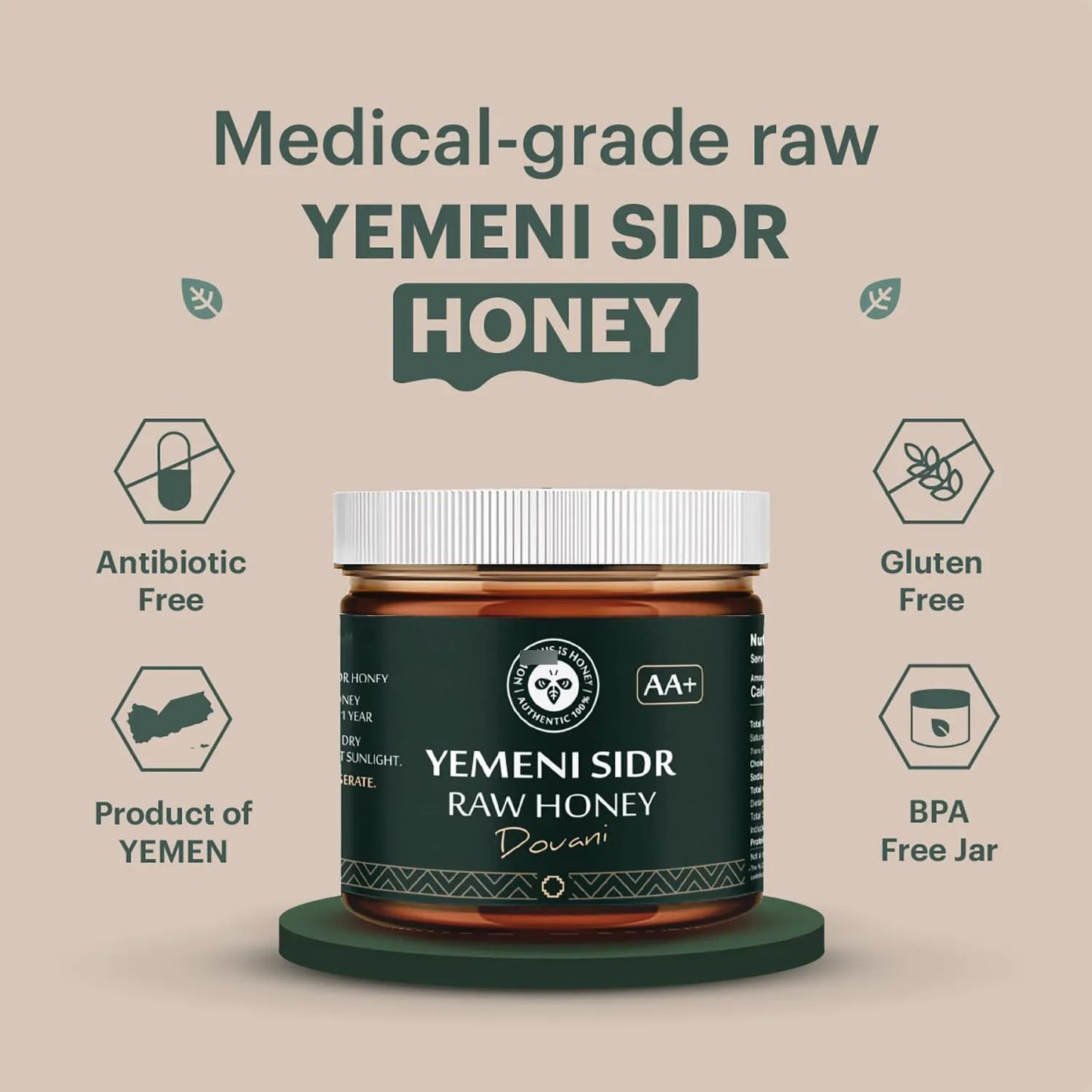 Miel Cruda Grado Aa Royal Premium Yemení Auténtica De Douani
