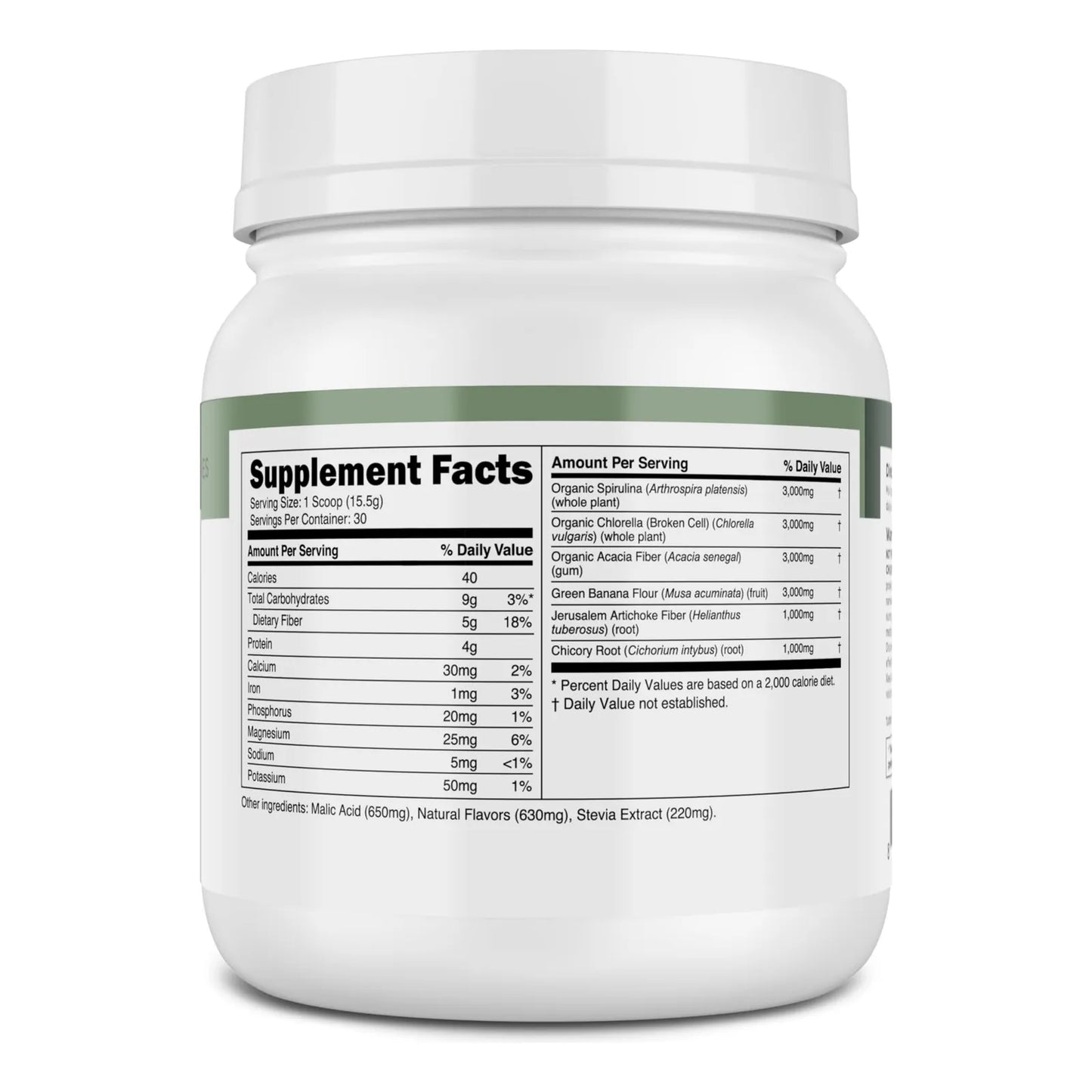 Prebiotic Greens Suplemento Superalimenticio Antioxidantes Espirulina Chlorella 30 Porciones