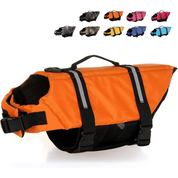 Chaleco Salvavidas Para Perro Con Rayas Reflectantes Y Cinturon Seguro Y Comodo