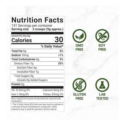 Polvo Organico De Cascara De Psyllium 9000 Mg Fibra Soluble Para Digestión Y Salud Intestinal