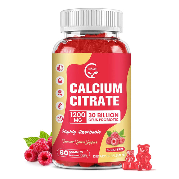 Gomitas De Citrato De Calcio 1200 Mg Con Vitamina D3 K2 Magnesio Zinc Para Huesos Fuertes