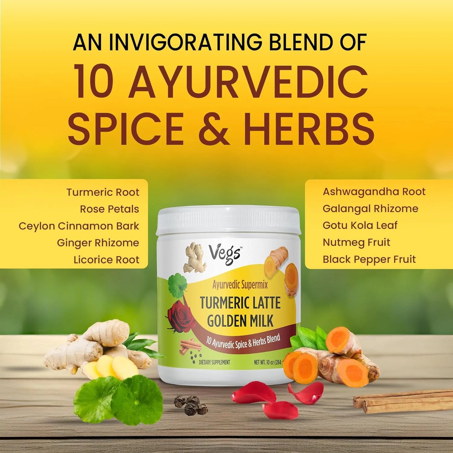 Mezcla Ayurvédica De Leche Dorada Con Cúrcuma Jengibre Rosa Vegana Orgánica