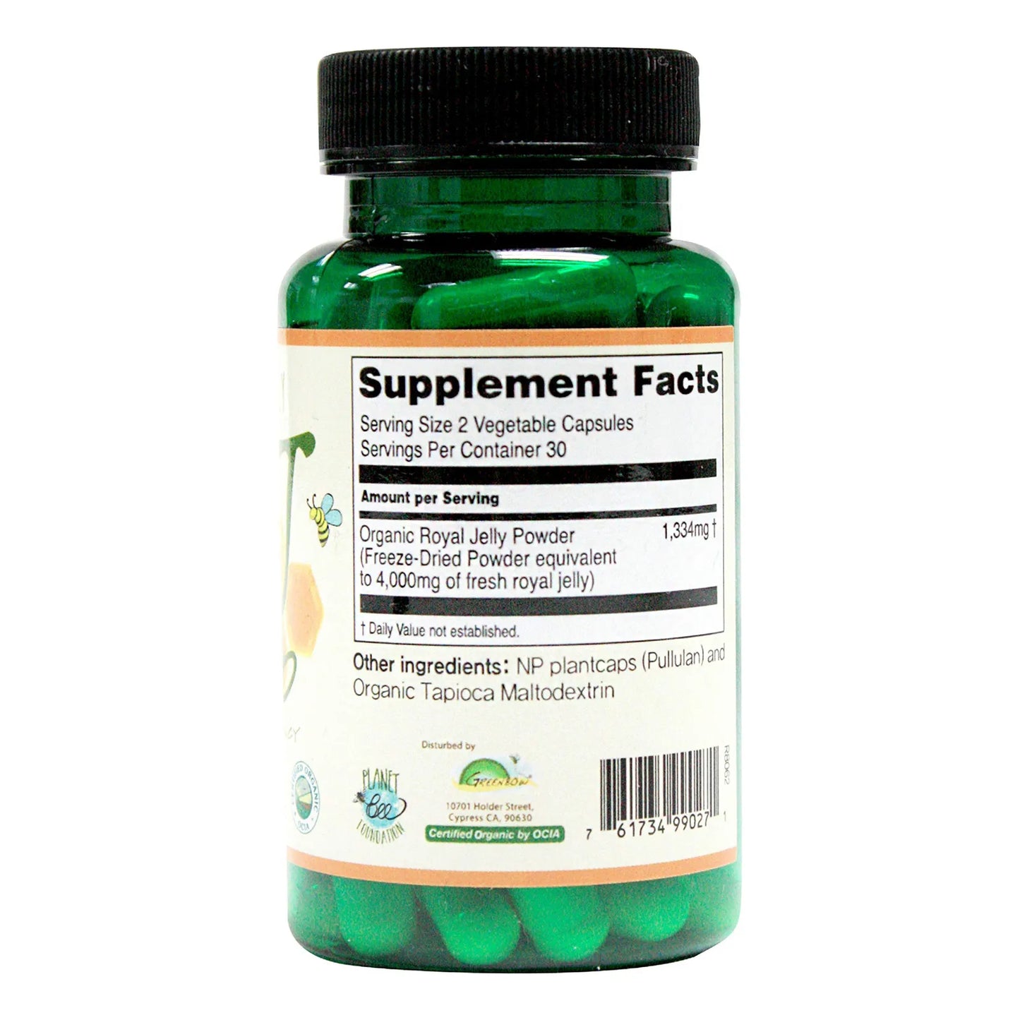 Jalea Real Orgánica 2000 Mg 60 Cápsulas Veganas Energía Y Nutrición Pura