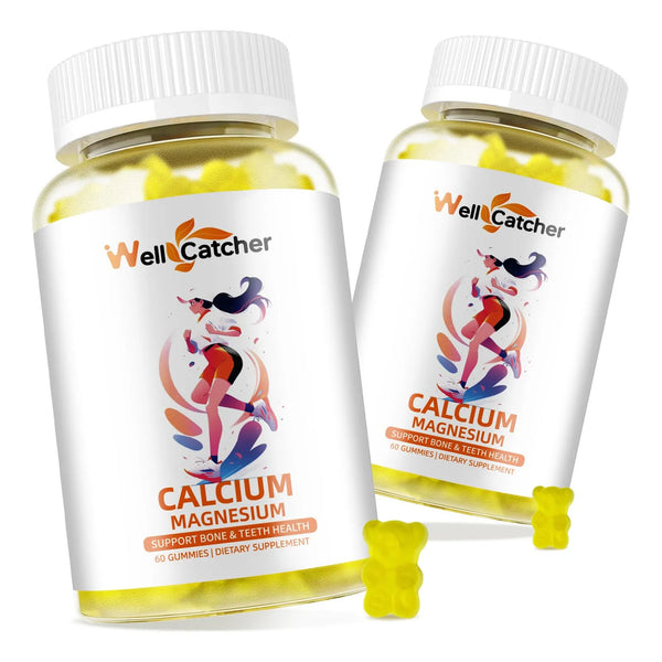 Gomitas De Calcio Magnesio Vitamina D3 K2 Sin Azúcar 600mg Sabor Limón