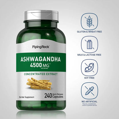 Extracto De Ashwagandha 4500 Mg 240 Cápsulas Energía Y Bienestar