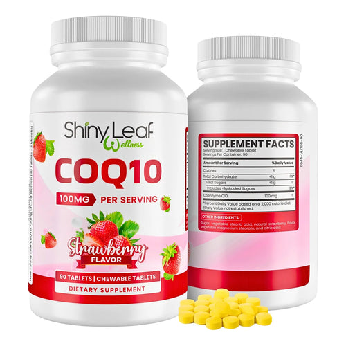 Suplemento CoQ10 100 Mg Tabletas Masticables Sabor Fresa Salud Corazon Y Energia