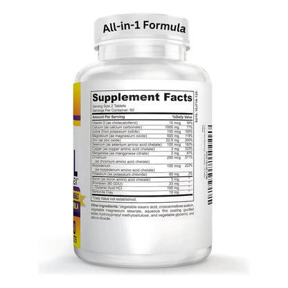 Multimineral Natural 72 Oligominerales Alta Potencia 120 Tabletas Suplemento Completo
