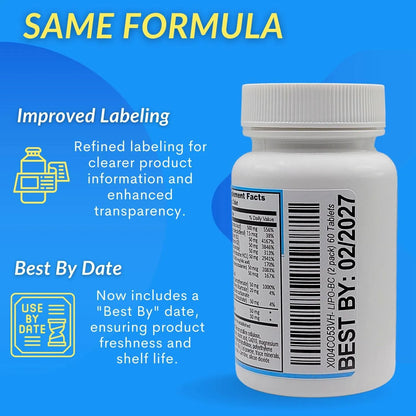 Tabletas Lipo B Complex 60 Unidades Energia Metabolismo Saludable Legere Pharmaceuticals